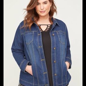 Catherines Classic Blue Denim Jacket for Women size 2X